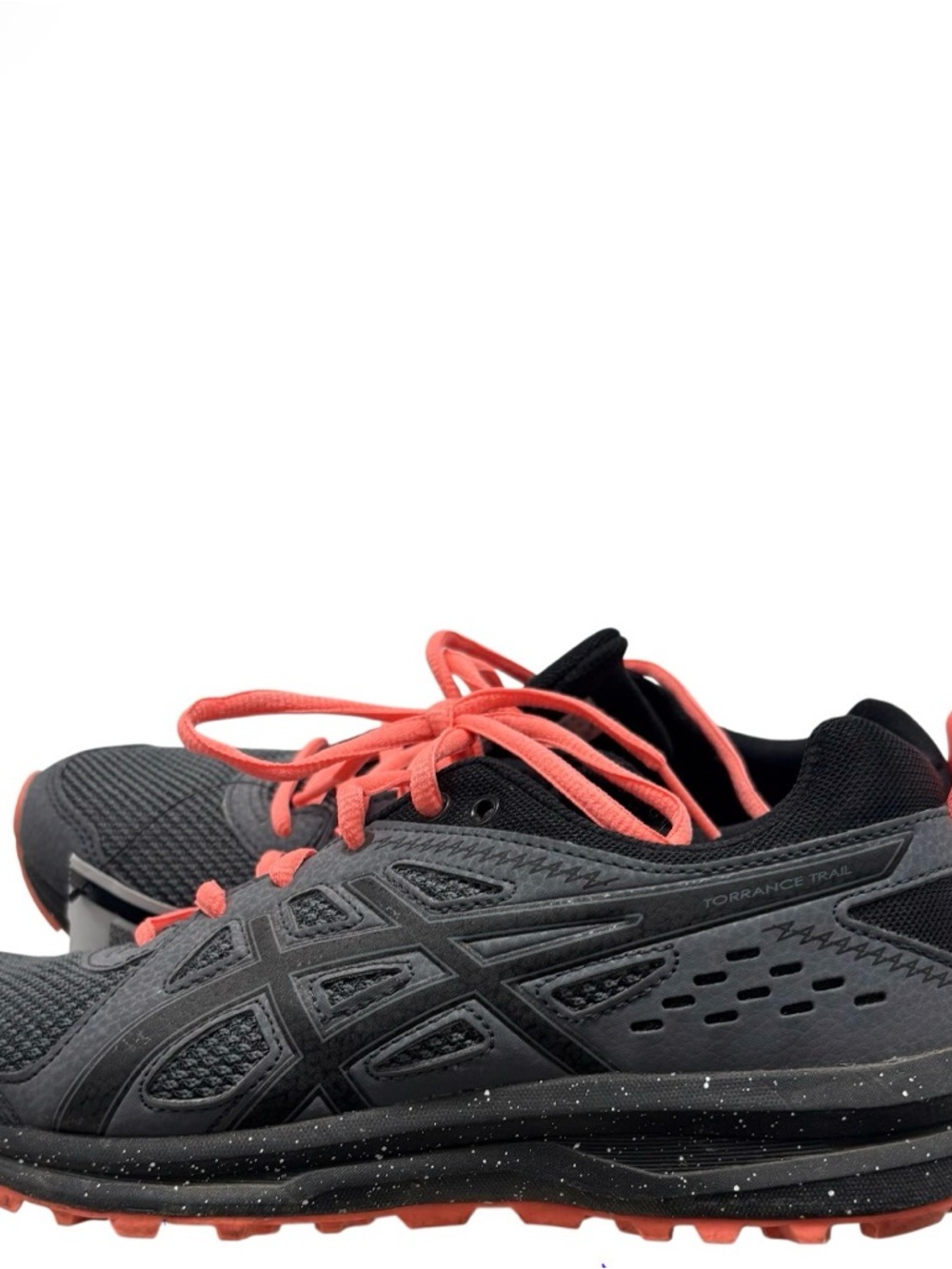 Pre- Loved Asics Black and Coral Women's Trail Sneakers 7 1/2